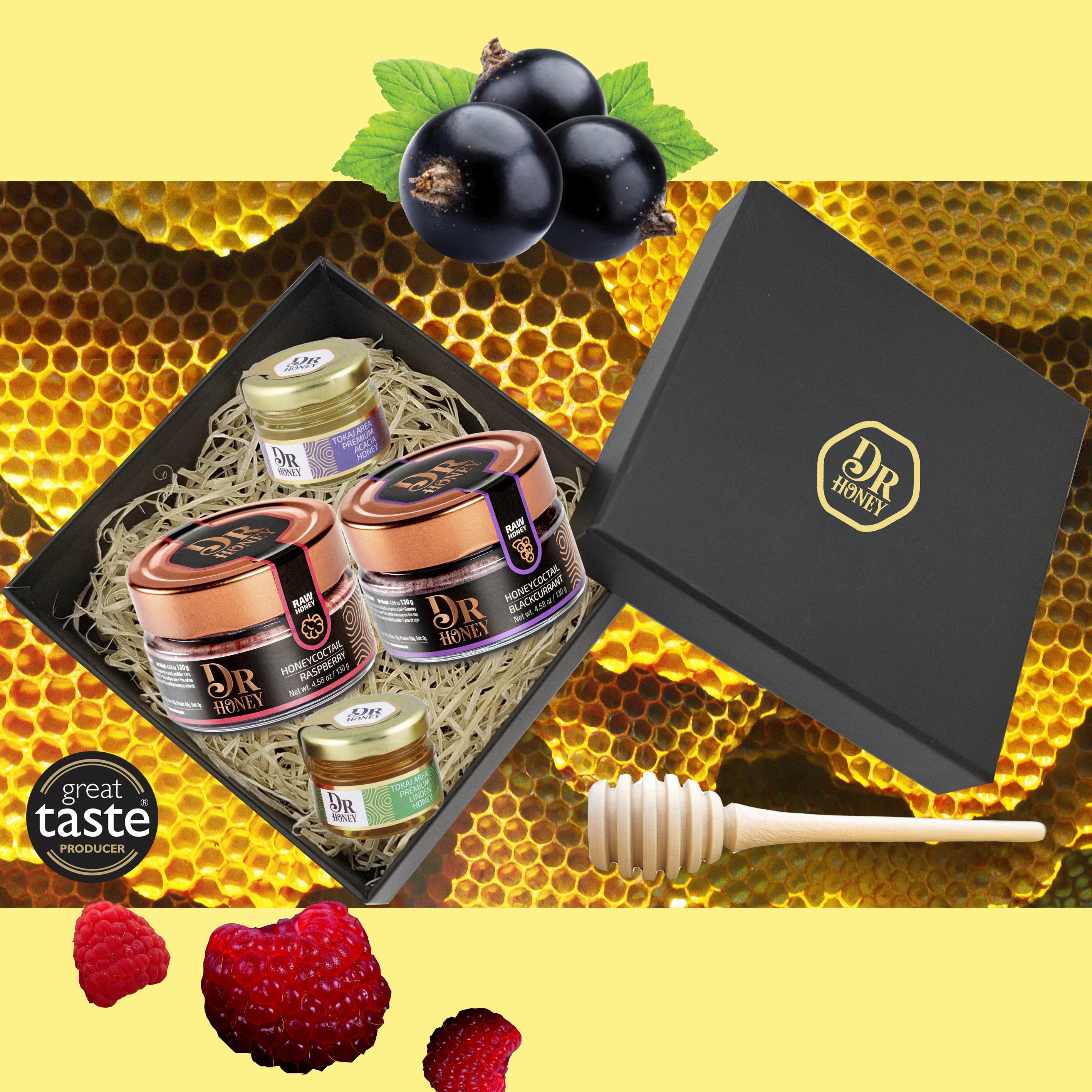 Raspberry & Blackcurrant Raw Honey for